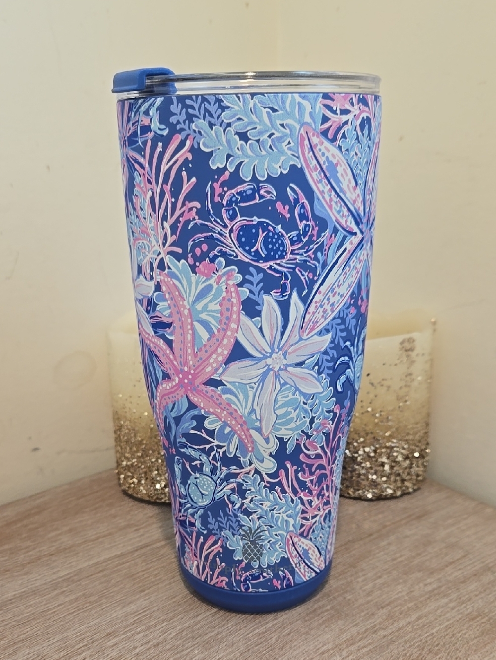 NEW Simply Southern Soft Touch Blue Coral Reef Starfish Stainless Steel Tumbler